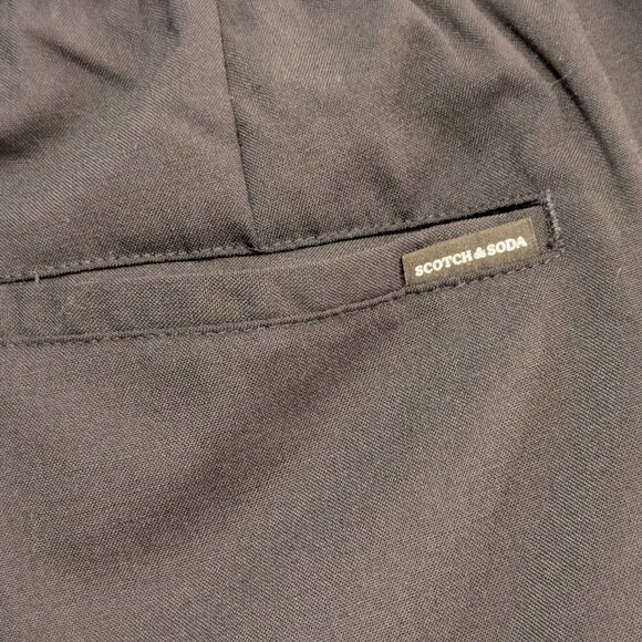 Scotch & Soda Amsterdam Mens Sz S Navy Green Fave Drawstring Pockets Taper Pants - Picture 6 of 12
